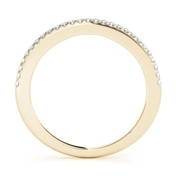 Yellow gold Round Diamond Pavé Eternity Band with Micro Prong Setting 1