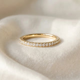 Yellow gold Round Diamond Pavé Eternity Band with Micro-Prong Setting_5