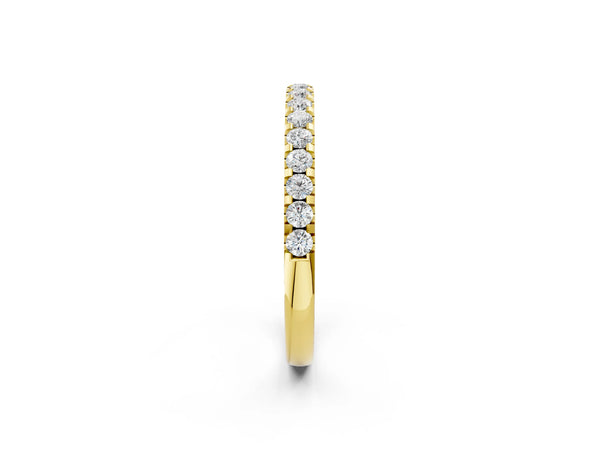 Yellow gold Round Diamond Pavé Eternity Band with Micro Prong Setting
