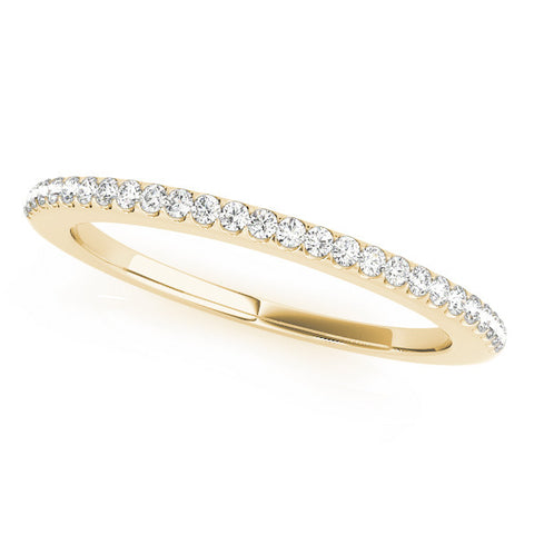 Yellow gold Round Diamond Pavé Eternity Band with Micro Prong Setting