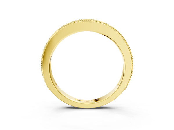 Yellow gold Round Diamond Pavé Eternity Band with Milgrain Edge