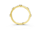 Yellow gold Round Diamond Pavé Eternity Band with Prong Setting_11