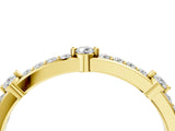 Yellow gold Round Diamond Pavé Eternity Band with Prong Setting_12