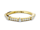 Yellow gold Round Diamond Pavé Eternity Band with Prong Setting_8