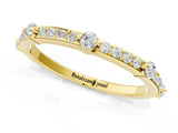 Yellow gold Round Diamond Pavé Eternity Band with Prong Setting_9