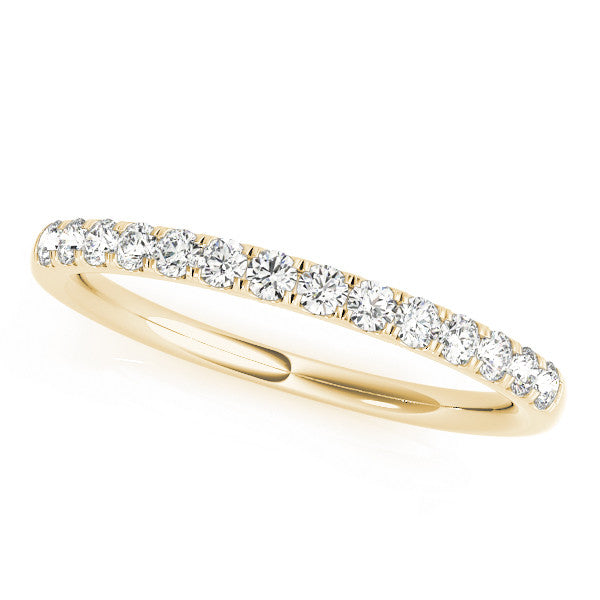 Yellow gold Round Diamond Pavé Eternity Band with Shared Prong Setting