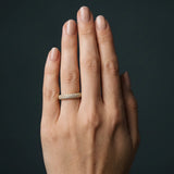 Yellow gold Round Diamond Pavé Eternity Band with Shared Prong Setting_154
