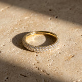 Yellow gold Round Diamond Pavé Eternity Band with Shared Prong Setting_157