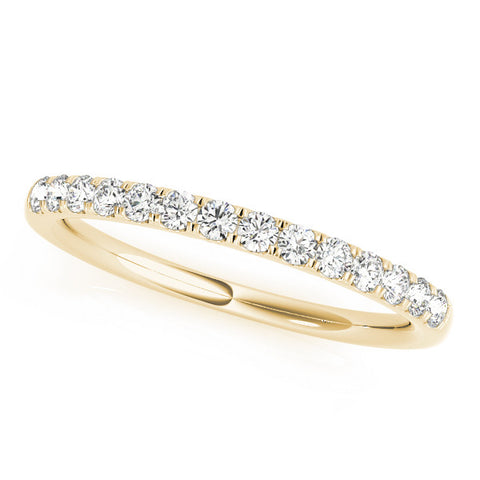 Yellow gold Round Diamond Pavé Eternity Band with Shared Prong Setting