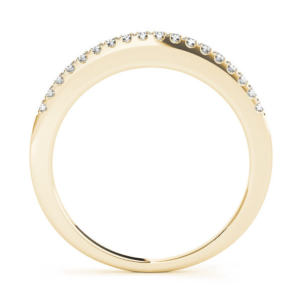 Yellow gold Round Diamond Pavé Eternity Band with U-Prong Setting 1