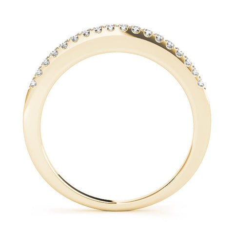 Yellow gold Round Diamond Pavé Eternity Band with U-Prong Setting 1