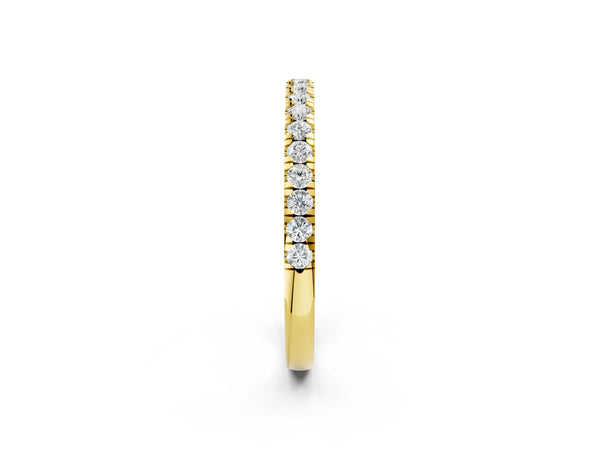 Yellow gold Round Diamond Pavé Eternity Band with U-Prong Setting