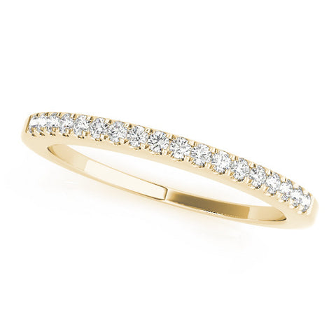 Yellow gold Round Diamond Pavé Eternity Band with U-Prong Setting
