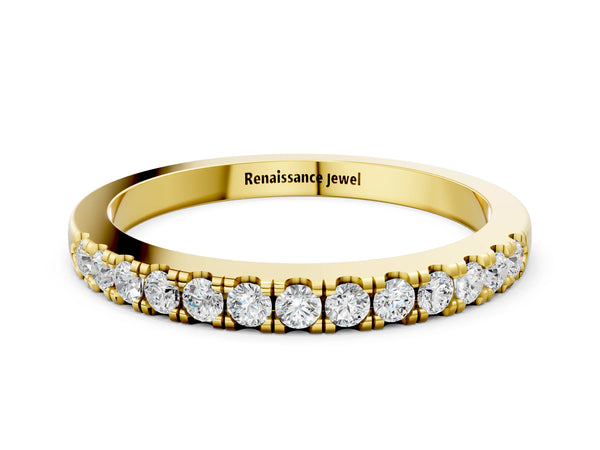 Yellow gold Round Diamond Pavé Eternity Band
