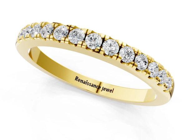 Yellow gold Round Diamond Pavé Eternity Band