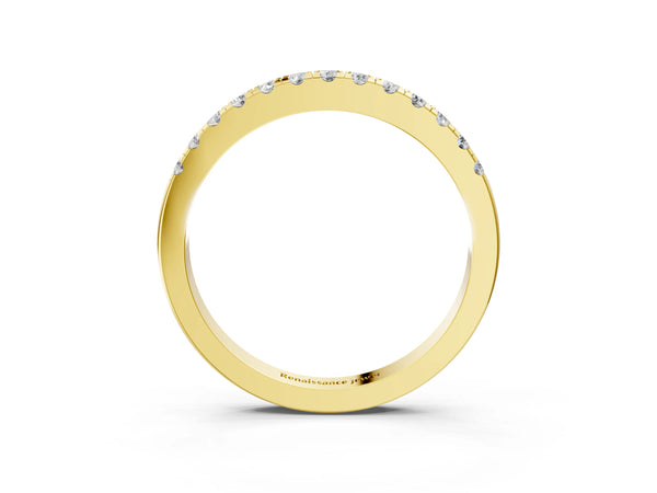 Yellow gold Round Diamond Pavé Eternity Band