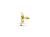 Yellow gold Round Diamond Pavé Flower Stud Earrings_1