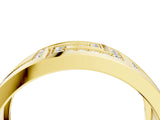 Yellow gold Round Diamond Pavé Greek Key Mens Band_16