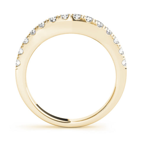 Yellow gold Round Diamond Pavé Half Eternity Band with Shared Prong Setting 1