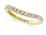 Yellow gold Round Diamond Pavé Half Eternity Band with Shared Prong Setting_121