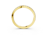 Yellow gold Round Diamond Pavé Half Eternity Band with Shared Prong Setting_123