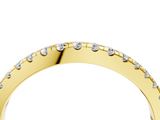 Yellow gold Round Diamond Pavé Half Eternity Band with Shared Prong Setting_124