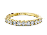 Yellow gold Round Diamond Pavé Half-Eternity Band_4