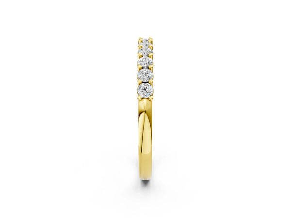 Yellow gold Round Diamond Pavé Half-Eternity Band