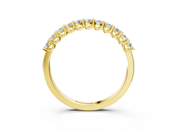 Yellow gold Round Diamond Pavé Half-Eternity Band