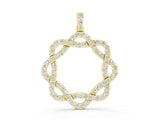 Yellow gold Round Diamond Pavé Infinity Pendant with Prong Setting_6
