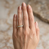 Yellow gold Round Diamond Pavé Milgrain White Gold Eternity Band_21