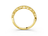 Yellow gold Round Diamond Pavé Milgrain White Gold Eternity Band_7