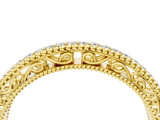 Yellow gold Round Diamond Pavé Milgrain White Gold Eternity Band_8