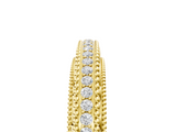Yellow gold Round Diamond Pavé Milgrain White Gold Eternity Band_9