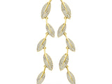 Yellow gold Round Diamond Pavé Olive Branch Drop Earrings