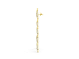 Yellow gold Round Diamond Pavé Olive Branch Drop Earrings_1