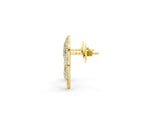 Yellow gold Round Diamond Pavé Olive Branch Stud Earrings_1