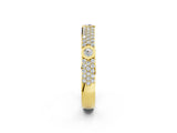 Yellow gold Round Diamond Pavé Promise Ring with Round Diamond Accents_2