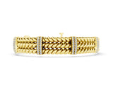 Yellow gold Round Diamond Pavé Rope Bracelet with Box Clasp_2