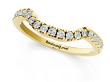 Yellow gold Round Diamond Pavé-Set Contoured Wedding Band_17