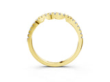 Yellow gold Round Diamond Pavé-Set Contoured Wedding Band_19