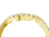 Yellow gold Round Diamond Pavé-Set Contoured Wedding Band_20