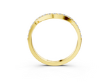Yellow gold Round Diamond Pavé Set Curved Band with U-Prong Setting_7