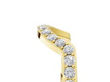 Yellow gold Round Diamond Pavé Set Curved Band with U-Prong Setting_9