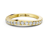 Yellow gold Round Diamond Pavé Set Curved Eternity Band_4