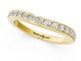Yellow gold Round Diamond Pavé Set Curved Eternity Band_5