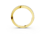 Yellow gold Round Diamond Pavé Set Curved Eternity Band_7