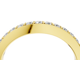 Yellow gold Round Diamond Pavé Set Curved Eternity Band_8