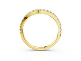 Yellow gold Round Diamond Pavé Set Curved Wedding Band_149