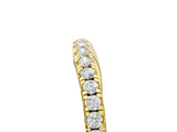 Yellow gold Round Diamond Pavé Set Curved White Gold Band_9